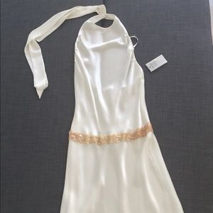 Vera Wang White Beated size 4-6 Halter Dress